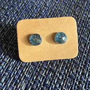 Faceted Teal Moss Kyanite Earrings